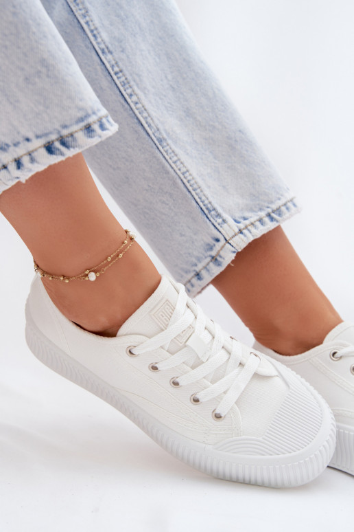 Bežná obuv s platformou Big Star TT274269 biela farba