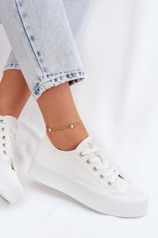Bežná obuv s platformou Big Star TT274269 biela farba