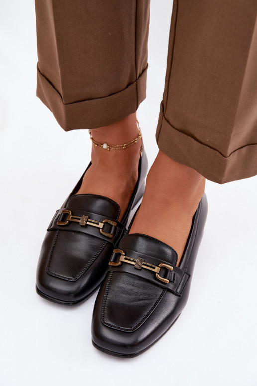 Kožené topánky Dámske Zapnuté Klocku s ozdobami Vinceza 39978 čierna