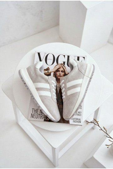 Tenisky model obuvi DámskeZapnutéturalnego zo semišuu sivá Márceline