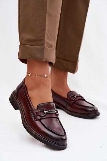 Kožené dámske mokasíny Vinceza 39983 bordová 2