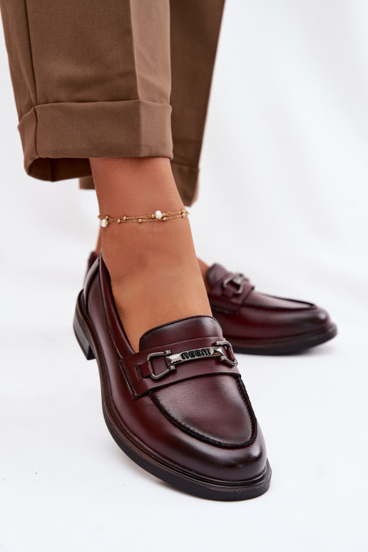 Kožené dámske mokasíny Vinceza 39983 bordová