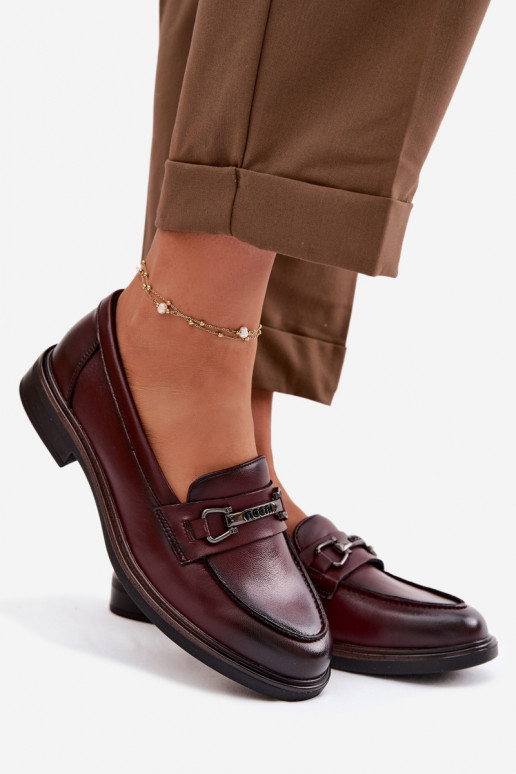 Kožené dámske mokasíny Vinceza 39983 bordová