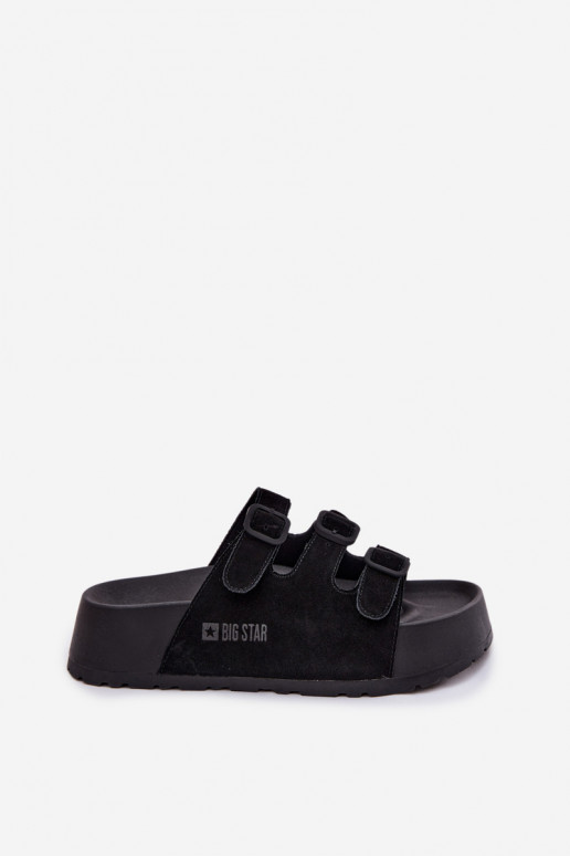 Dámske papuče s platformou S pruhmi Big Star TT274531 čierna