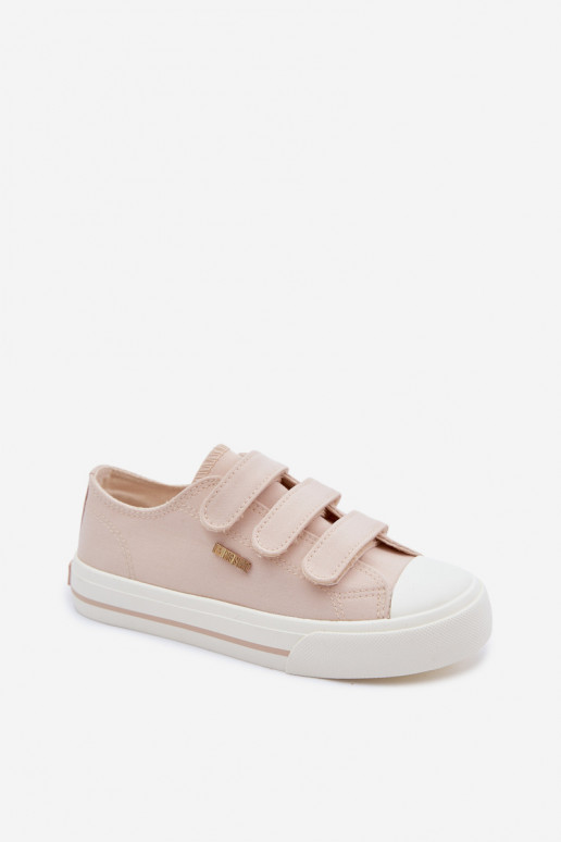 bežná obuv deti s lepiacimi spojkami Big Star TT374174 béžová