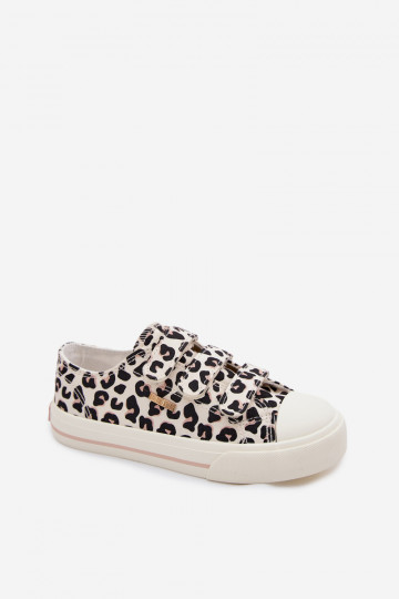 Detské voľnočasové topánky s lepiacimi uzávermi Big Star TT374171 leopardí vzor