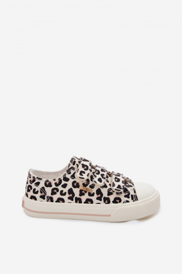 Detské voľnočasové topánky s lepiacimi uzávermi Big Star TT374171 leopardí vzor 2