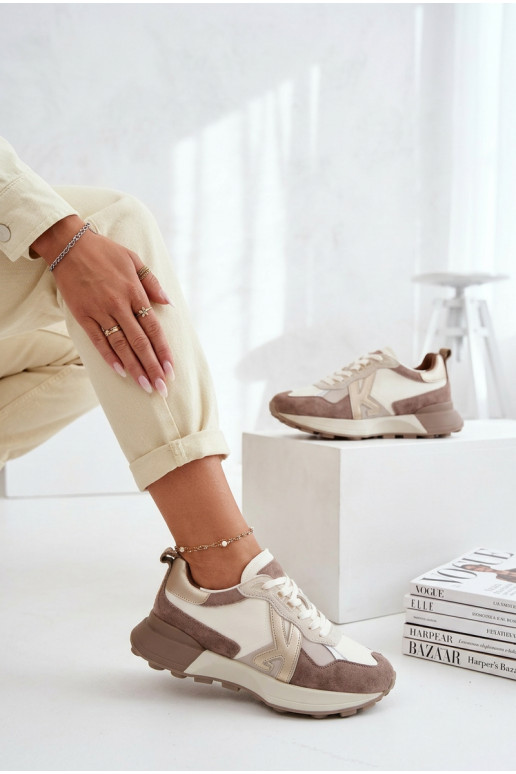 zo semišu Tenisky model obuvi Dámske Kobbo 66954 béžová