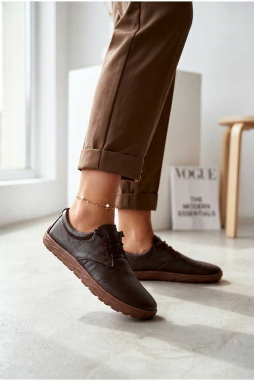 Kožené topánky Barefoot Dámske Zazoo 10189 CzekoladoIne