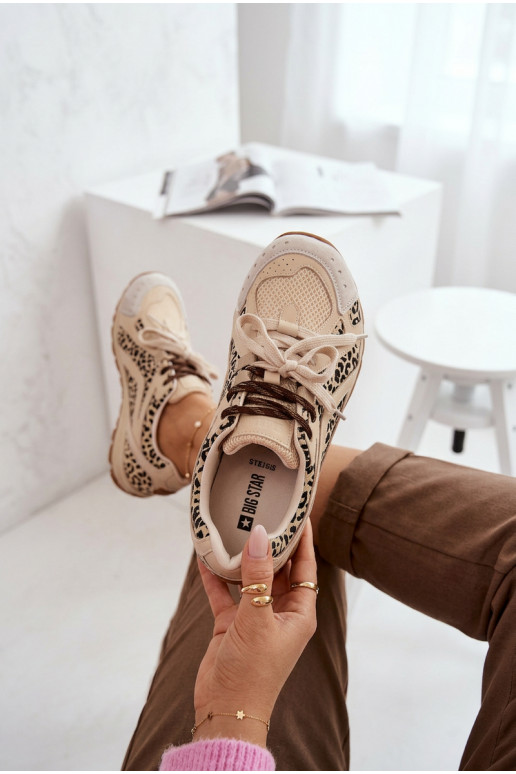 Kožené zo semišu Tenisky model obuvi Dámske Big Star TT274549 béžová