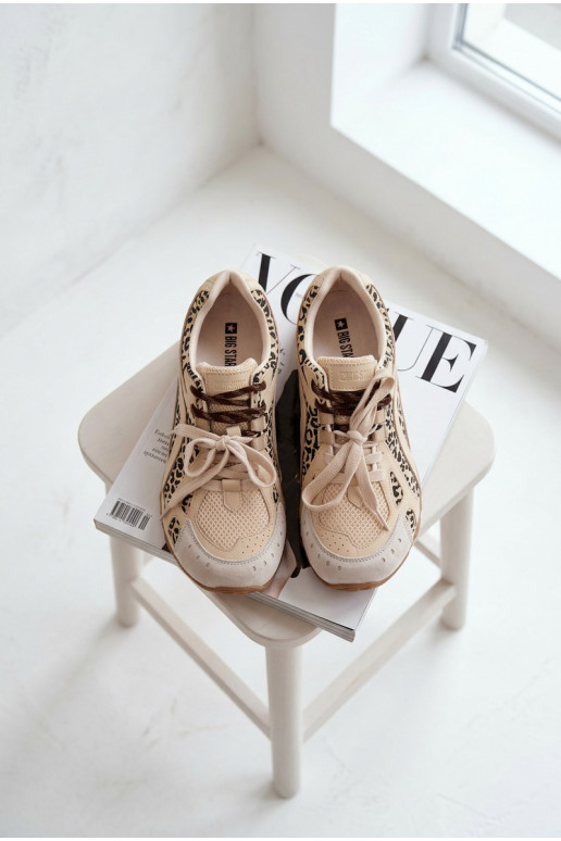 Kožené zo semišu Tenisky model obuvi Dámske Big Star TT274549 béžová