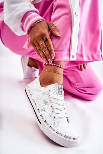 Dámske s prvkami prelamovania bežná obuv Big Star biela farba FF274024 2