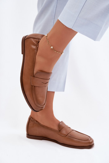 MokasínyZapnutéturalnej Skóry Vinceza 18121 Hnedá farba