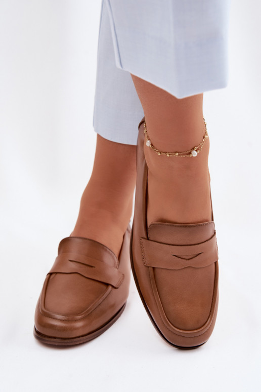 MokasínyZapnutéturalnej Skóry Vinceza 18121 Hnedá farba