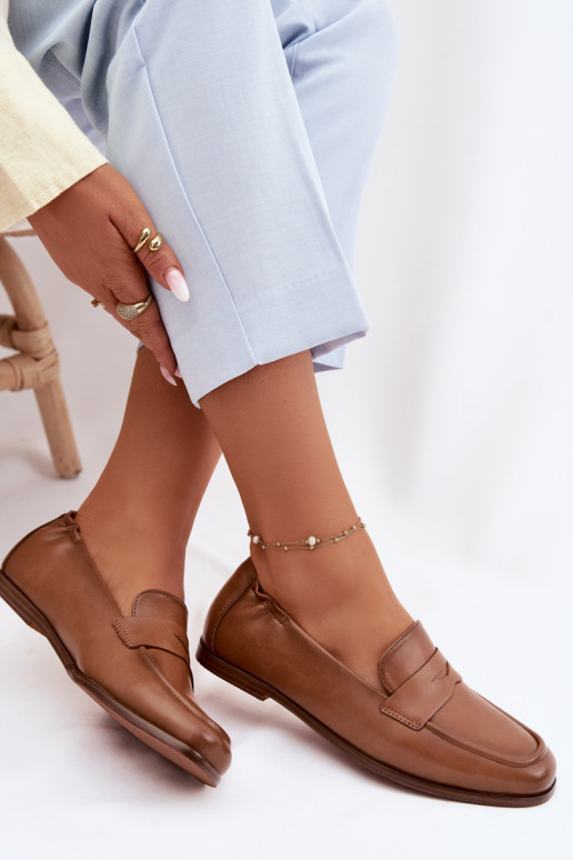 MokasínyZapnutéturalnej Skóry Vinceza 18121 Hnedá farba