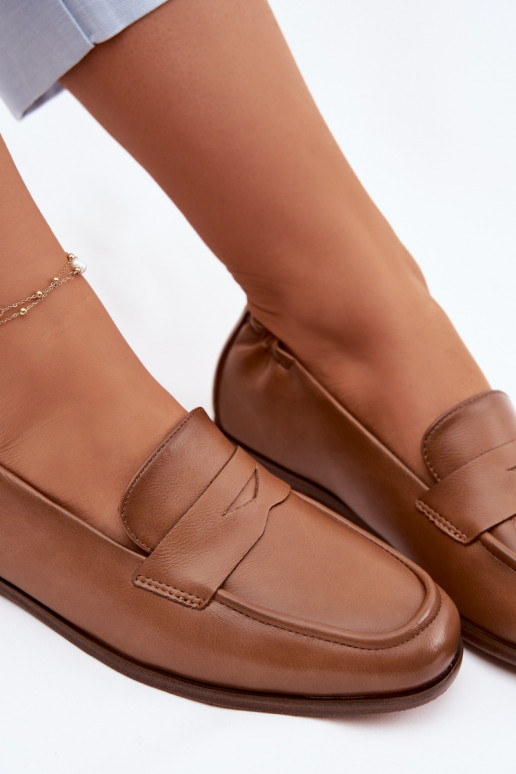 MokasínyZapnutéturalnej Skóry Vinceza 18121 Hnedá farba