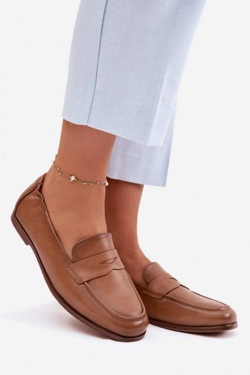 MokasínyZapnutéturalnej Skóry Vinceza 18121 Hnedá farba