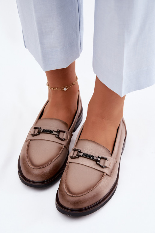 Kožené dámske mokasíny Vinceza 39983 béžová