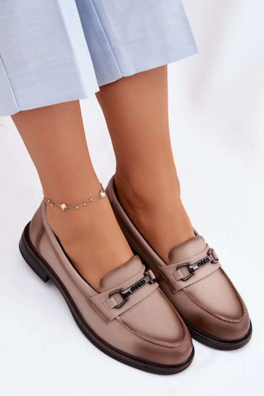 Kožené dámske mokasíny Vinceza 39983 béžová