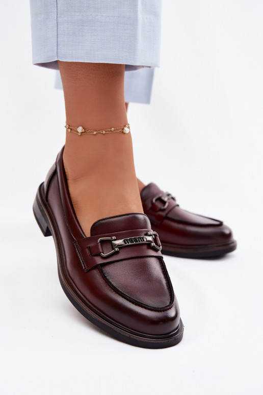 Kožené dámske mokasíny Vinceza 39983 Hnedá farba