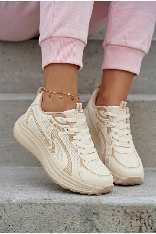 tenisky Tenisky model obuvi Dámske Big Star TT274326 HI-POLY SYSTEM béžová