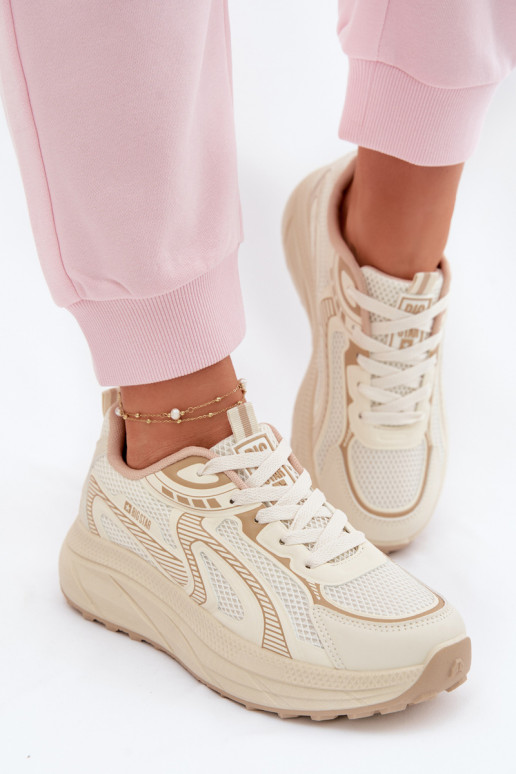 tenisky Tenisky model obuvi Dámske Big Star TT274326 HI-POLY SYSTEM béžová