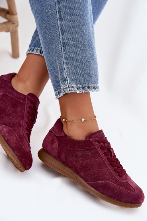 Tenisky model obuviZapnutéturalnego zo semišuu Big Star TT274227 bordová