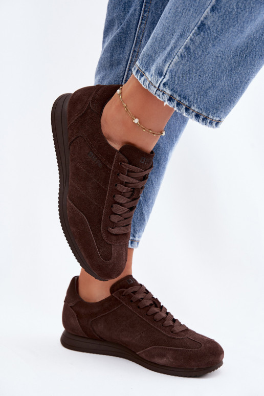 Tenisky model obuviZapnutéturalnego zo semišuu Big Star TT274226 CzekoladoIne