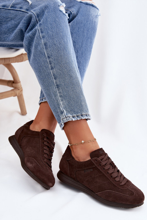 Tenisky model obuviZapnutéturalnego zo semišuu Big Star TT274226 CzekoladoIne