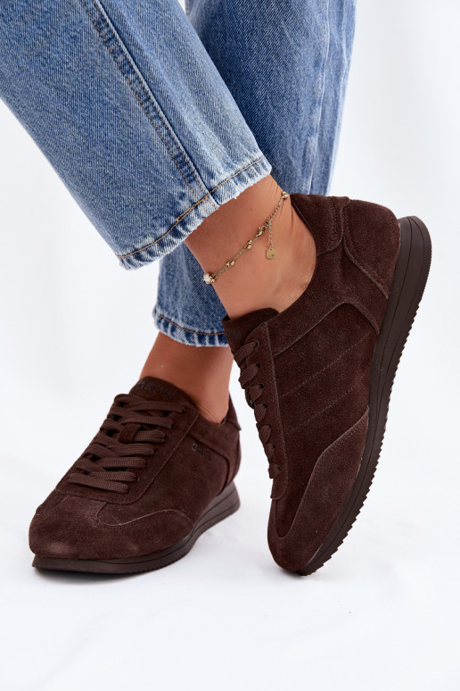 Tenisky model obuviZapnutéturalnego zo semišuu Big Star TT274226 CzekoladoIne