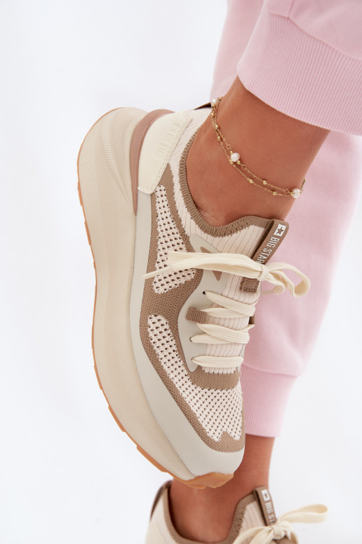 tenisky Dámske Big Star TT274571 HI-POLY SYSTEM béžová