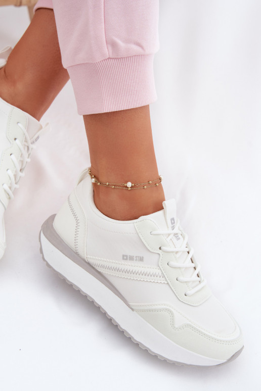 Tenisky model obuvi Dámske s platformou Big Star TT274279 biela farba