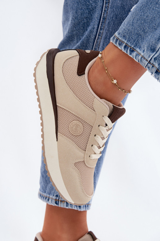 Tenisky model obuvi Dámske s platformou Big Star TT274275 béžová