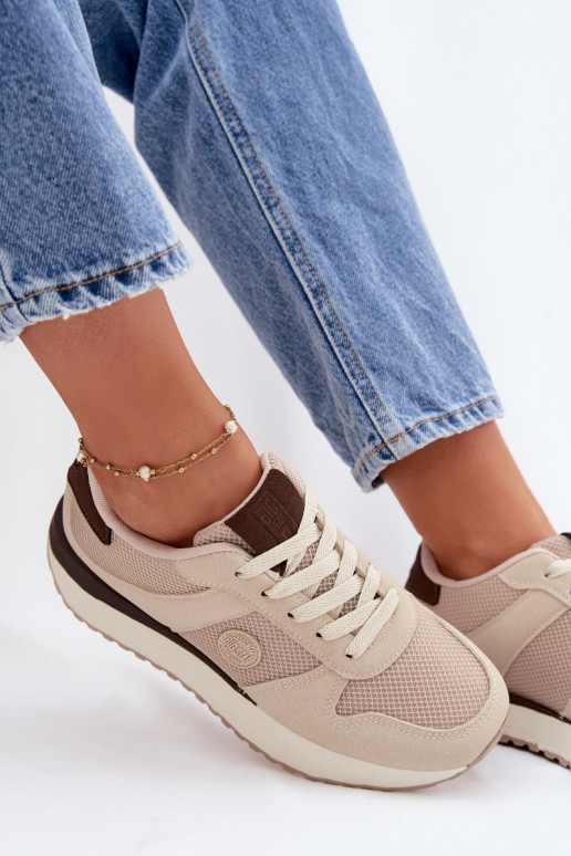 Tenisky model obuvi Dámske s platformou Big Star TT274275 béžová
