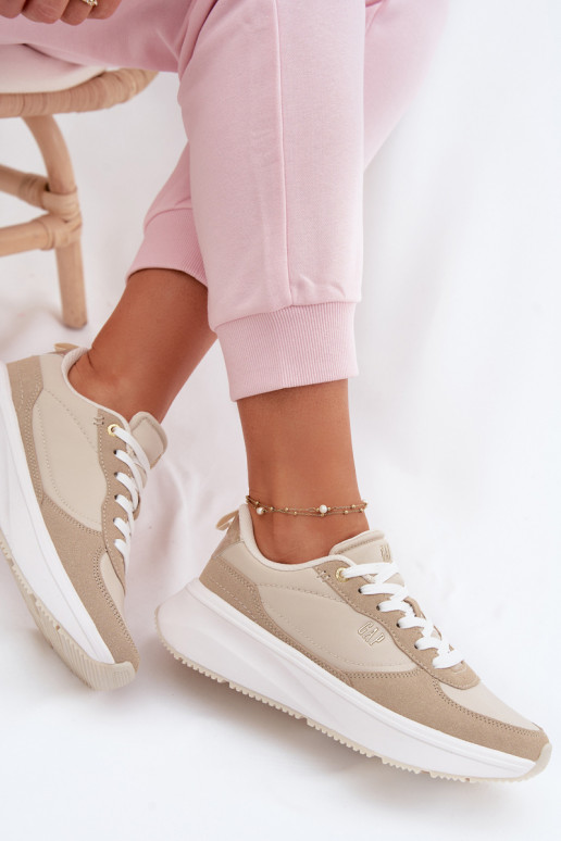 Tenisky model obuvi Dámske s platformou GAP PENELOPE GPIN6155300049 béžová