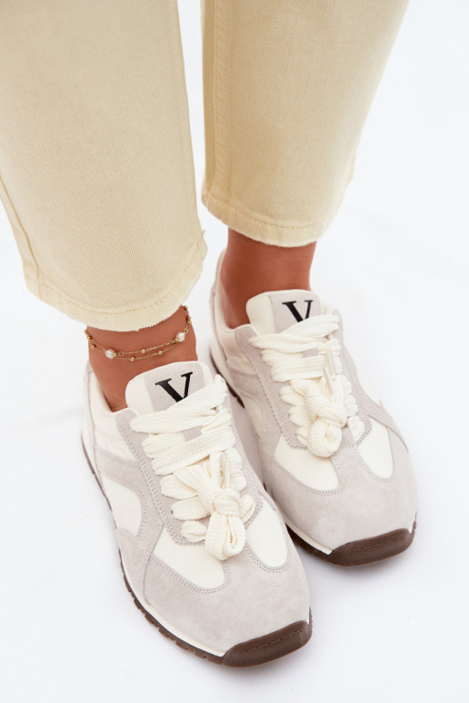 zo semišu Tenisky model obuvi Dámske Vinceza 86427 sivá