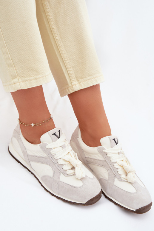 zo semišu Tenisky model obuvi Dámske Vinceza 86427 sivá