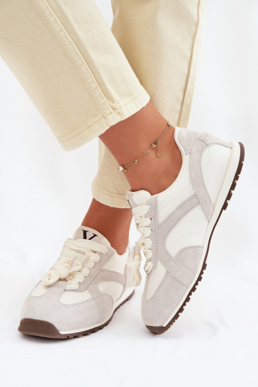 zo semišu Tenisky model obuvi Dámske Vinceza 86427 sivá