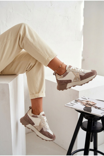 zo semišu Tenisky model obuvi Dámske Kobbo 66954 béžová 2