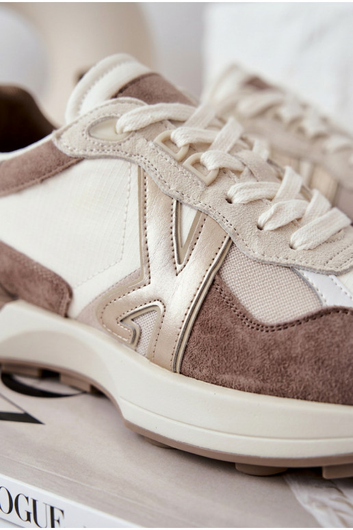 zo semišu Tenisky model obuvi Dámske Kobbo 66954 béžová