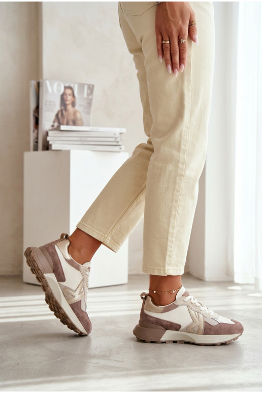 zo semišu Tenisky model obuvi Dámske Kobbo 66954 béžová