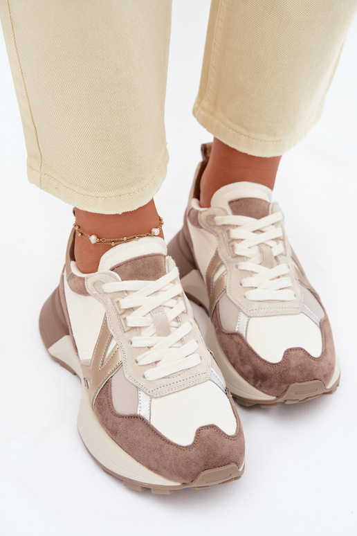 zo semišu Tenisky model obuvi Dámske Kobbo 66954 béžová