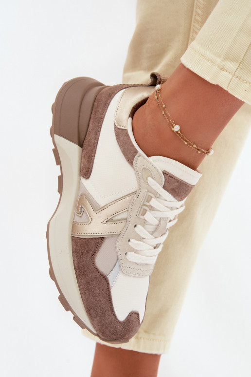 zo semišu Tenisky model obuvi Dámske Kobbo 66954 béžová