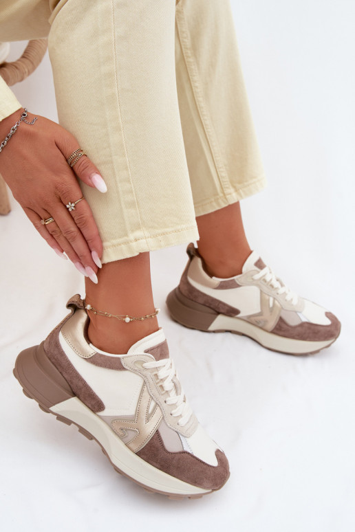 zo semišu Tenisky model obuvi Dámske Kobbo 66954 béžová