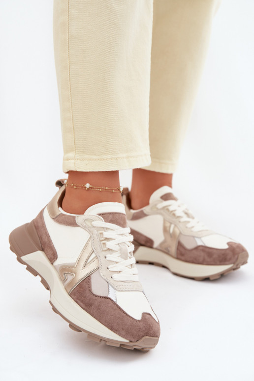 zo semišu Tenisky model obuvi Dámske Kobbo 66954 béžová