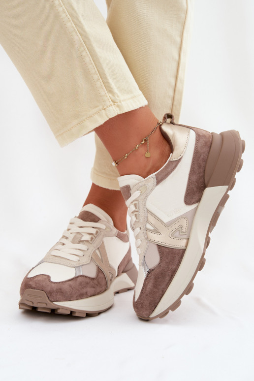 zo semišu Tenisky model obuvi Dámske Kobbo 66954 béžová