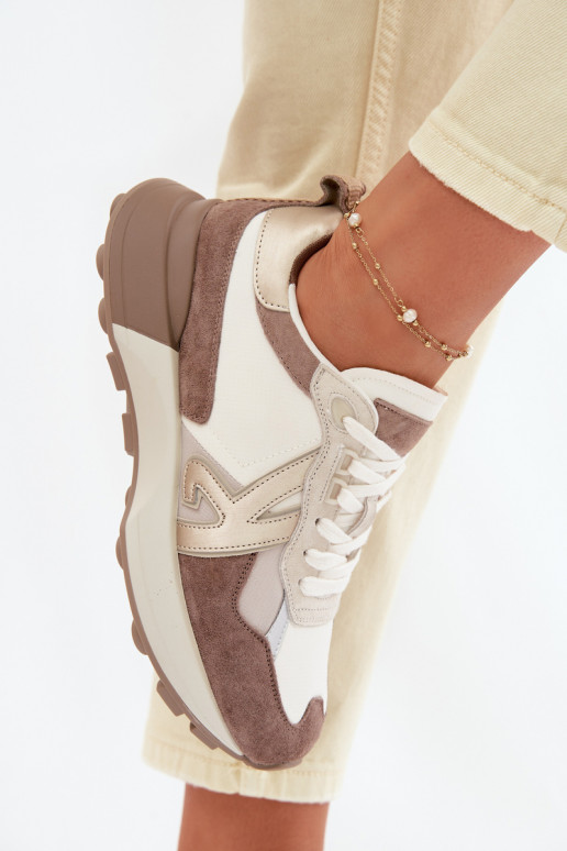 zo semišu Tenisky model obuvi Dámske Kobbo 66954 béžová