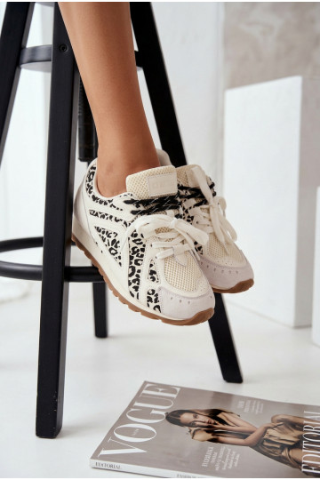 Kožené zo semišu Tenisky model obuvi Dámske Big Star TT274548 biela farba