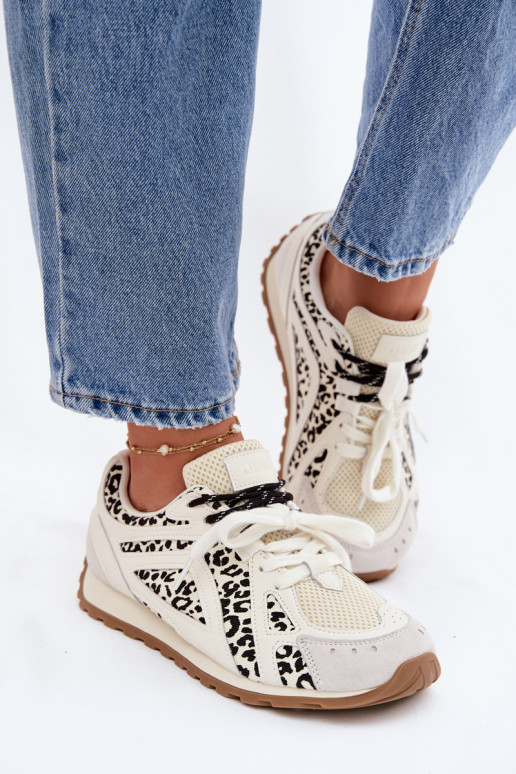 Kožené zo semišu Tenisky model obuvi Dámske Big Star TT274548 biela farba