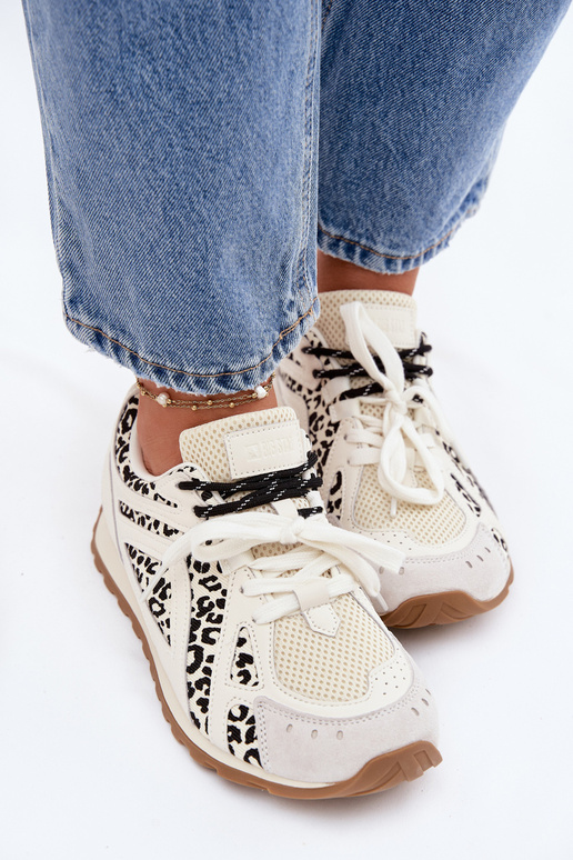 Kožené zo semišu Tenisky model obuvi Dámske Big Star TT274548 biela farba